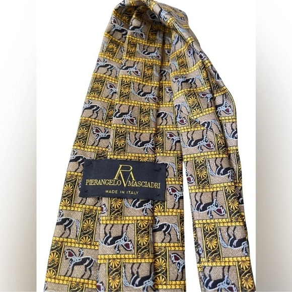 PIERANGELO MASCIADRI 100% Silk Men’s Tie - Picture 2 of 5